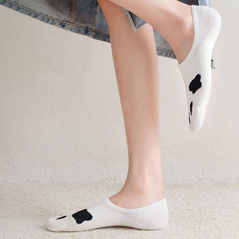 Chaussettes invisibles à imprimé empreintes de chat grande taille (5 paires) - image 2