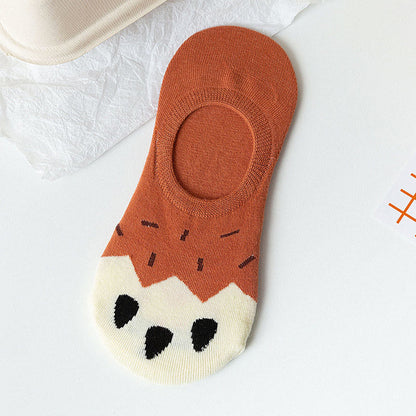 Chaussettes invisibles à imprimé empreintes de chat grande taille (5 paires) - image 10
