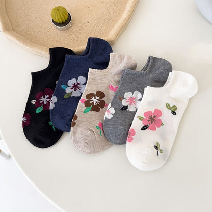 Chaussettes invisibles à fleurs douces (10 paires) - Noir - EU37-40 (US4-7) - image 9