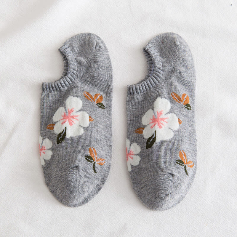 Chaussettes invisibles à fleurs douces (10 paires) - Gris - EU37-40 (US4-7) - image 7