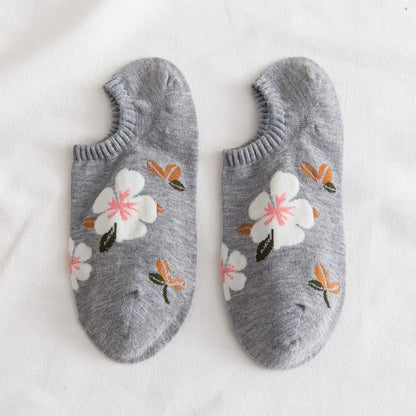 Chaussettes invisibles à fleurs douces (10 paires) - Gris - EU37-40 (US4-7) - image 7