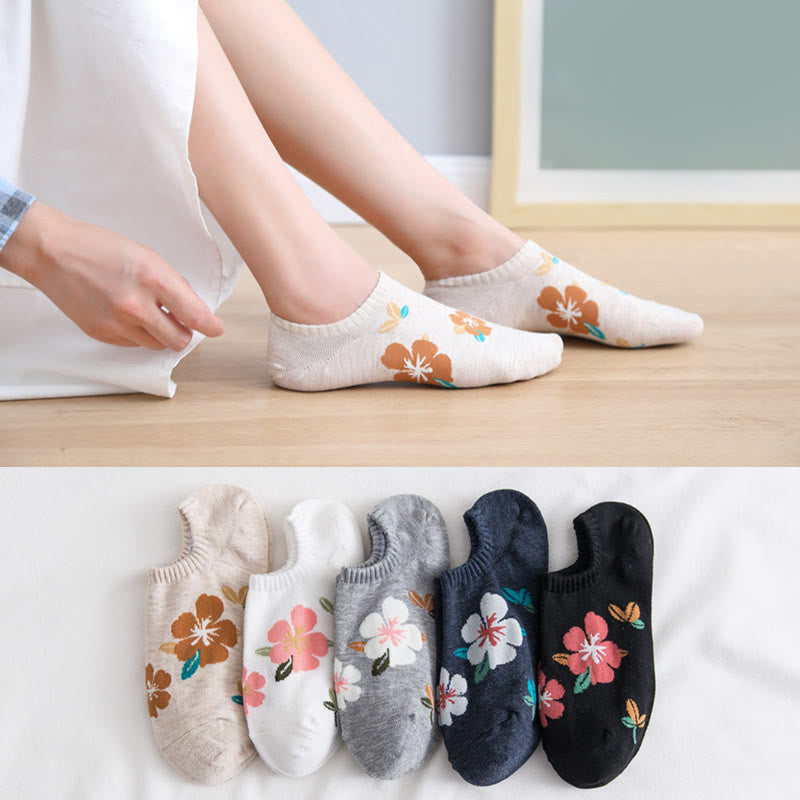 Chaussettes invisibles à fleurs douces (10 paires) - image 0