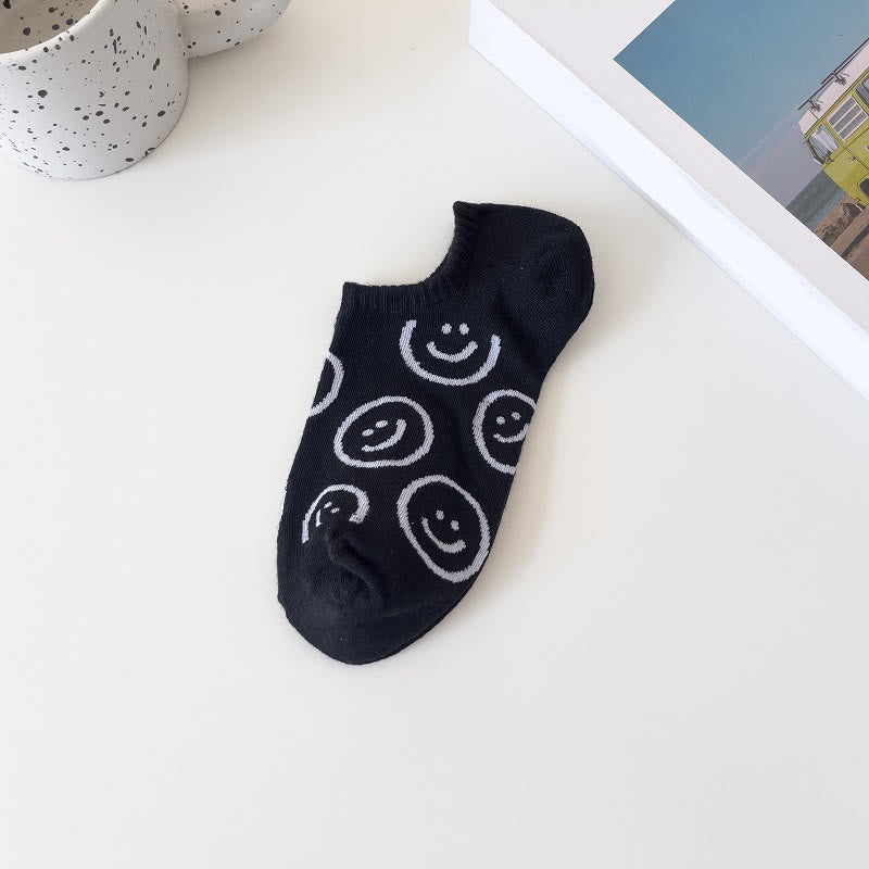 Chaussettes invisibles à motif smiley (10 paires) - Noir - EU37-40 (US4-7) - image 2