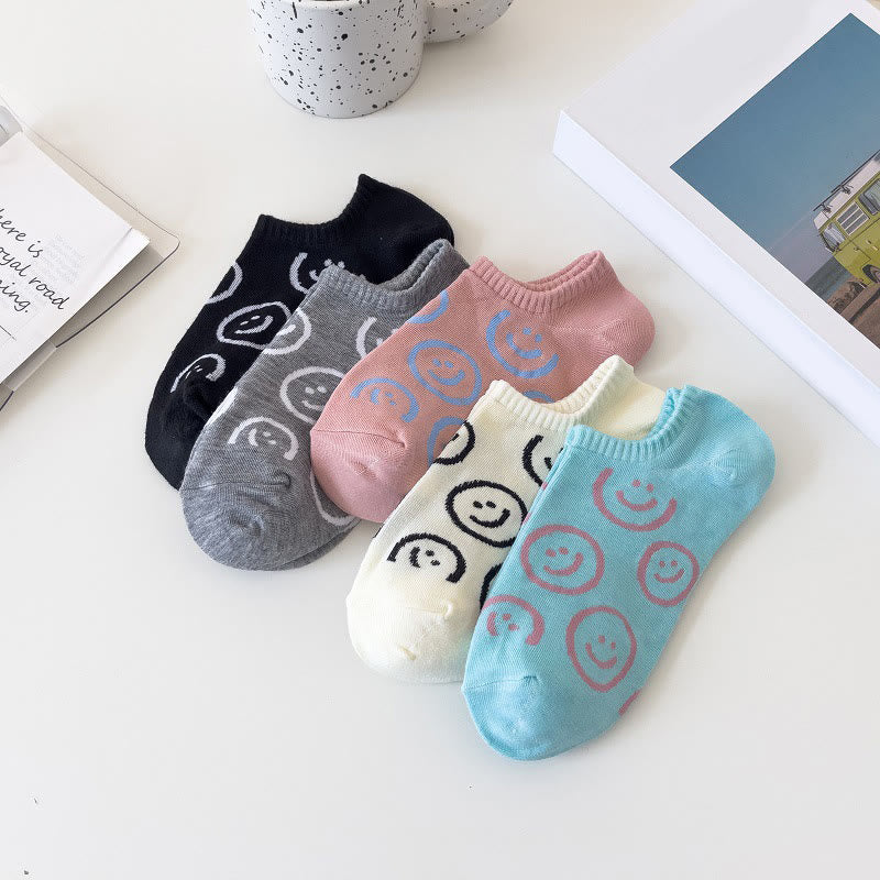 Chaussettes invisibles grande taille à motif smiley (10 paires)