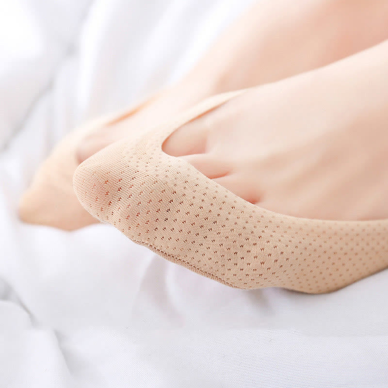 Chaussettes invisibles antidérapantes en maille grande taille (10 paires)