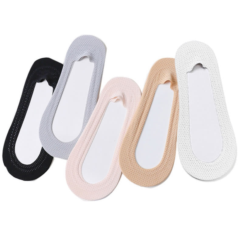 Chaussettes invisibles antidérapantes en maille grande taille (10 paires)