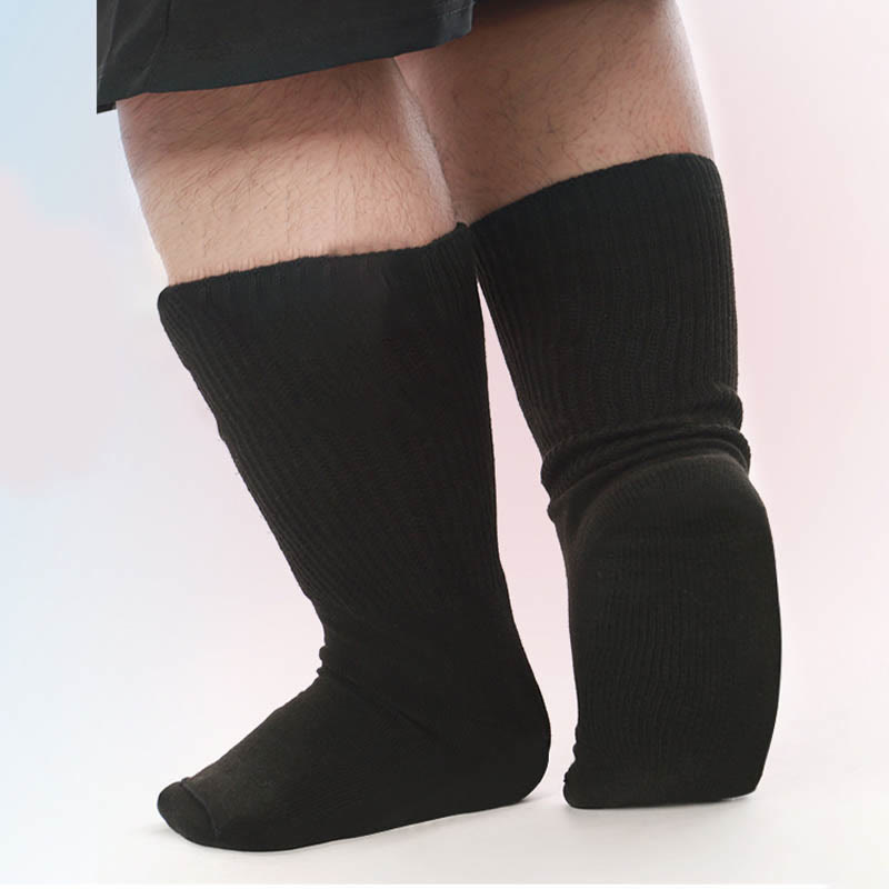 Chaussettes extra larges hautes pour diabétiques (2 paires) - Noir - S/M - image 0