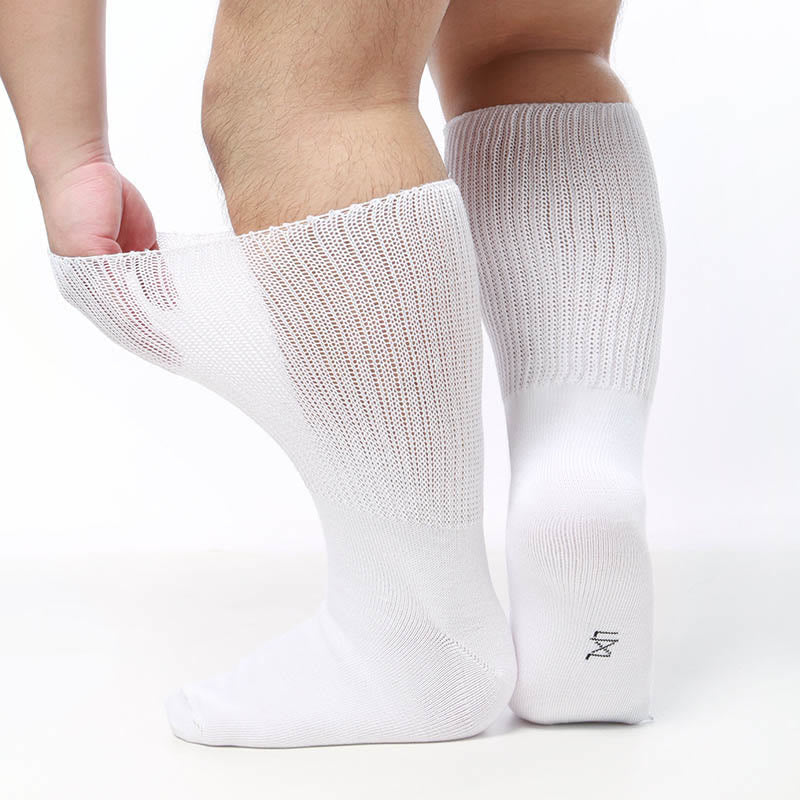 Chaussettes extra larges hautes pour diabétiques (2 paires) - Blanc - S/M - image 3