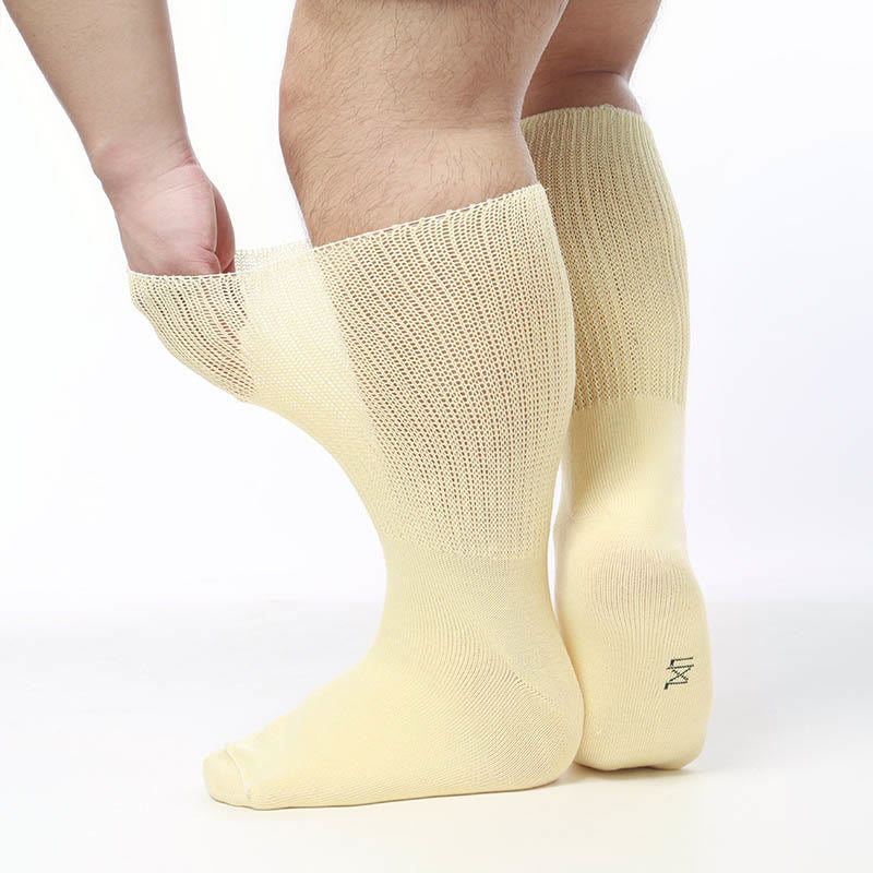 Chaussettes extra larges hautes pour diabétiques (2 paires) - Jaune - S/M - image 2