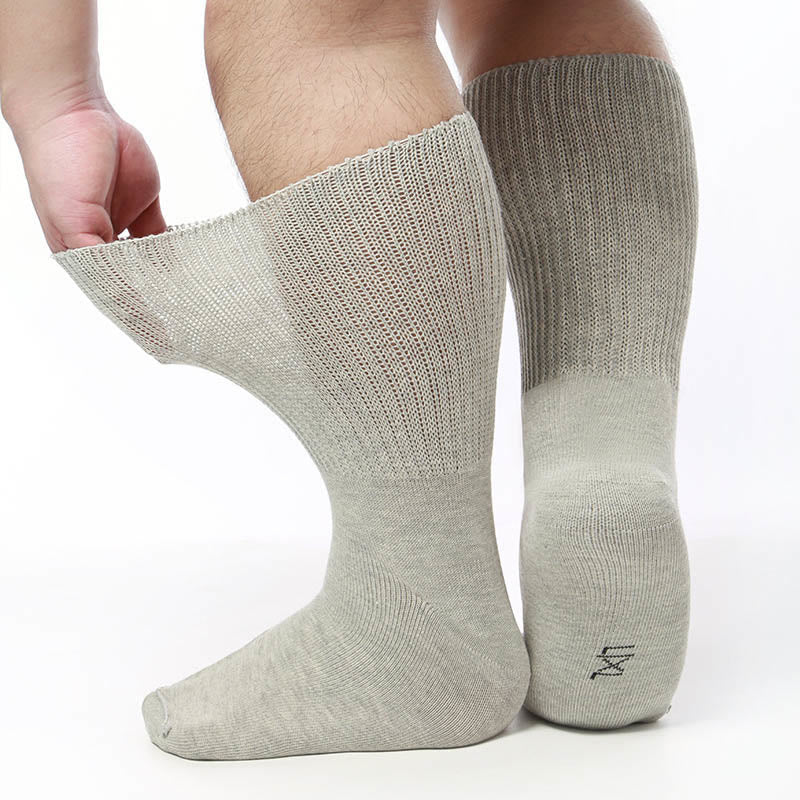 Chaussettes extra larges hautes pour diabétiques (2 paires) - Gris - S/M - image 6