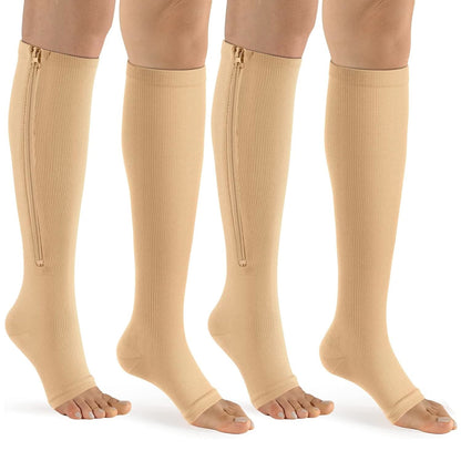 Chaussettes de compression à fermeture éclair et bout ouvert grande taille (2 paires) - image 4