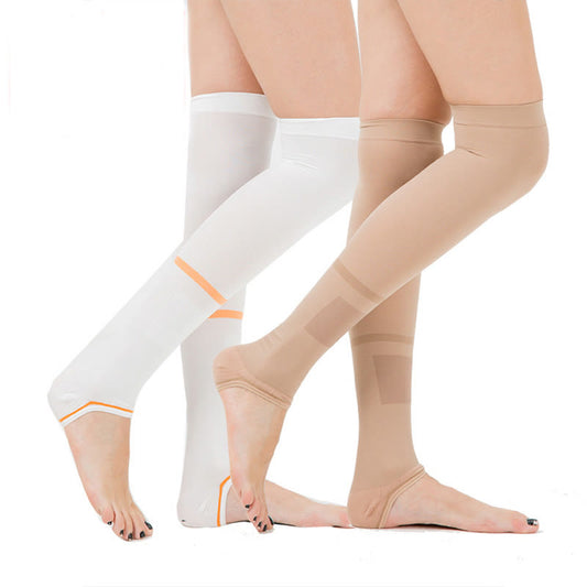 Chaussettes de compression médicales à bout ouvert grande taille - image 1