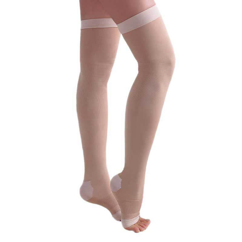 Chaussettes de compression hautes à bout ouvert grande taille (2 paires) - Nu - Convient à 132 lb - image 8