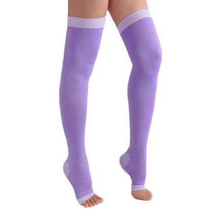 Chaussettes de compression hautes à bout ouvert grande taille (2 paires) - image 5