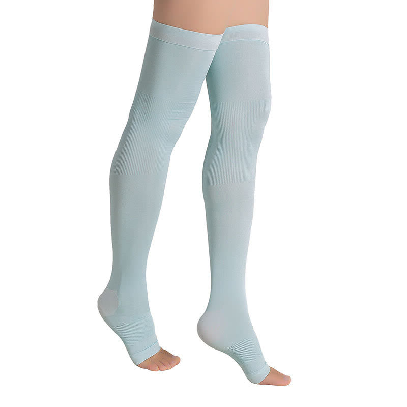 Chaussettes de compression hautes à bout ouvert grande taille (2 paires) - image 4