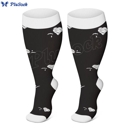 Chaussettes de compression à rayures et cœurs étoiles grande taille