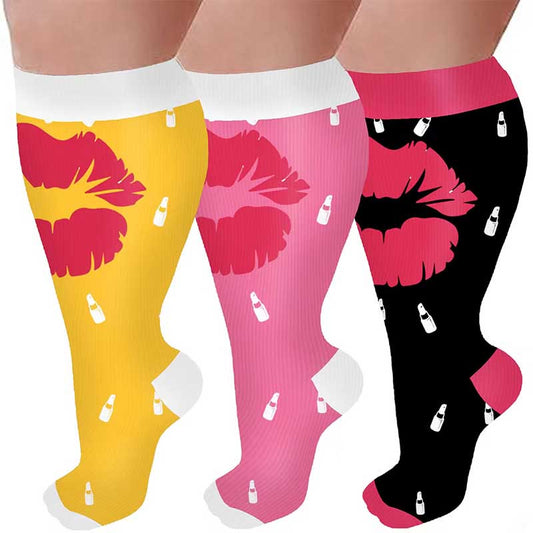 Chaussettes de compression grande taille à grosses lèvres (3 paires)