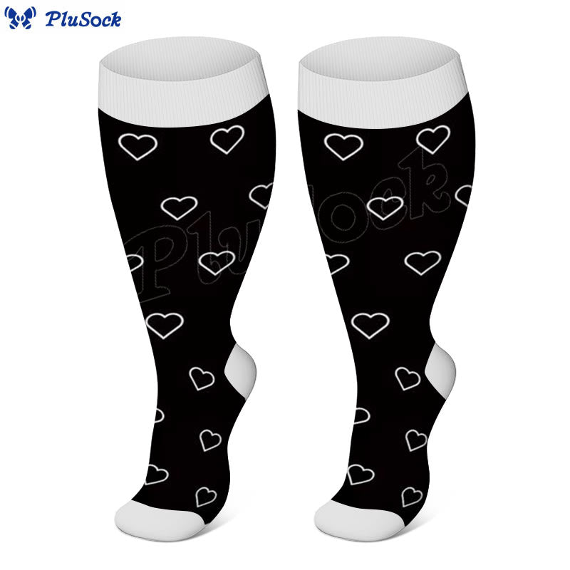 Chaussettes de compression grande taille motif cœur et étoile (3 paires)