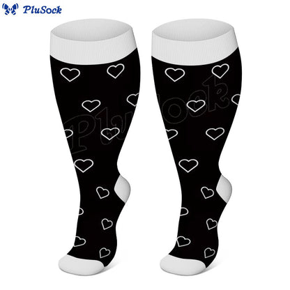 Chaussettes de compression grande taille motif cœur et étoile (3 paires)