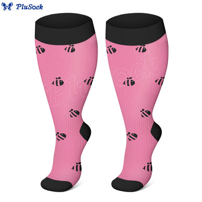 Chaussettes de compression Bee grande taille (3 paires) - Rose - 4XL - image 2