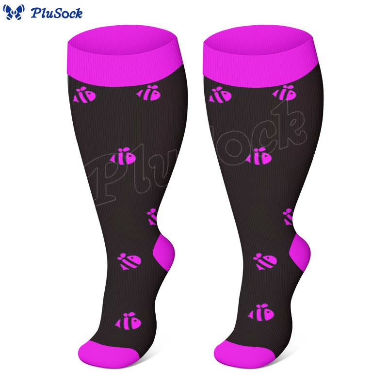 Chaussettes de compression Bee grande taille - Violet - 4XL - image 4