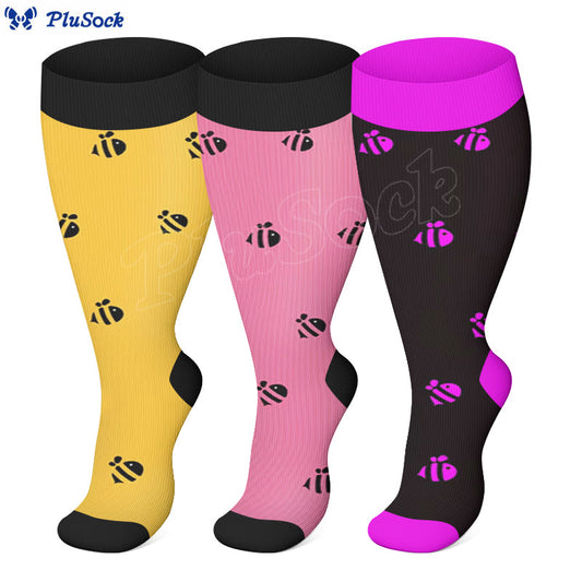 Chaussettes de compression Bee grande taille (3 paires) - Multicolore - 4XL - image 1