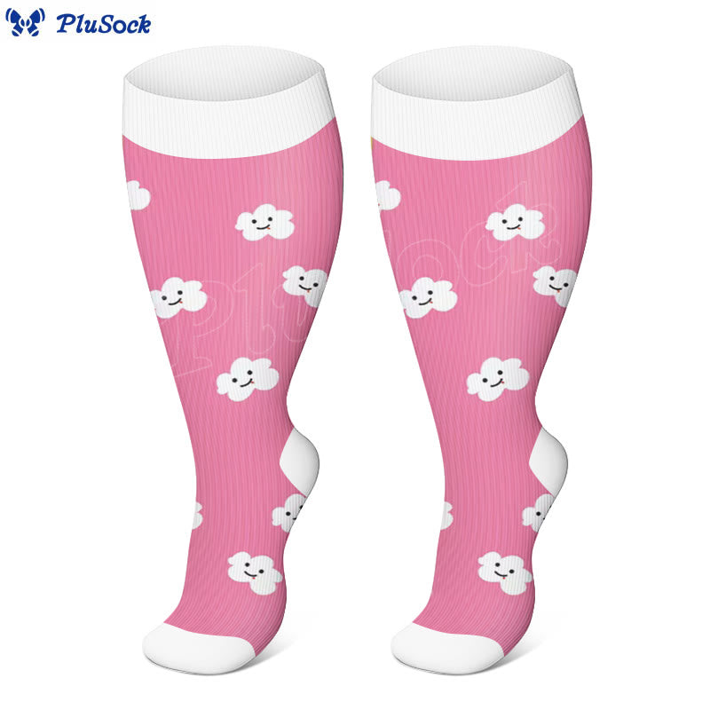 Chaussettes de compression Smiley Cloud grande taille (3 paires)