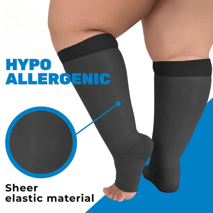 Chaussettes de compression transparentes à bout ouvert grande taille - image 2
