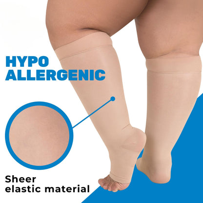 Chaussettes de compression transparentes à bout ouvert grande taille - image 3