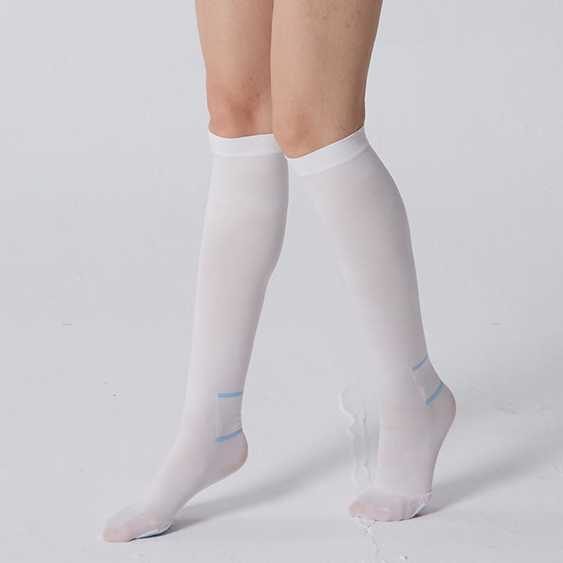Chaussettes de compression respirantes blanches grande taille