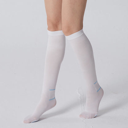 Chaussettes de compression respirantes blanches grande taille