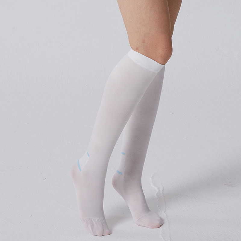 Chaussettes de compression respirantes blanches grande taille