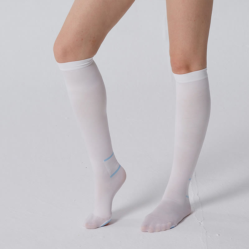 Chaussettes de compression respirantes blanches grande taille