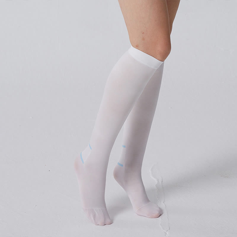 Chaussettes de compression respirantes blanches grande taille