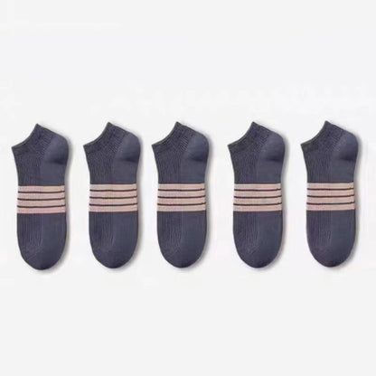 Chaussettes rayées à la cheville (10 paires) - Bleu foncé - EU39-44 (US6-10) - image 12