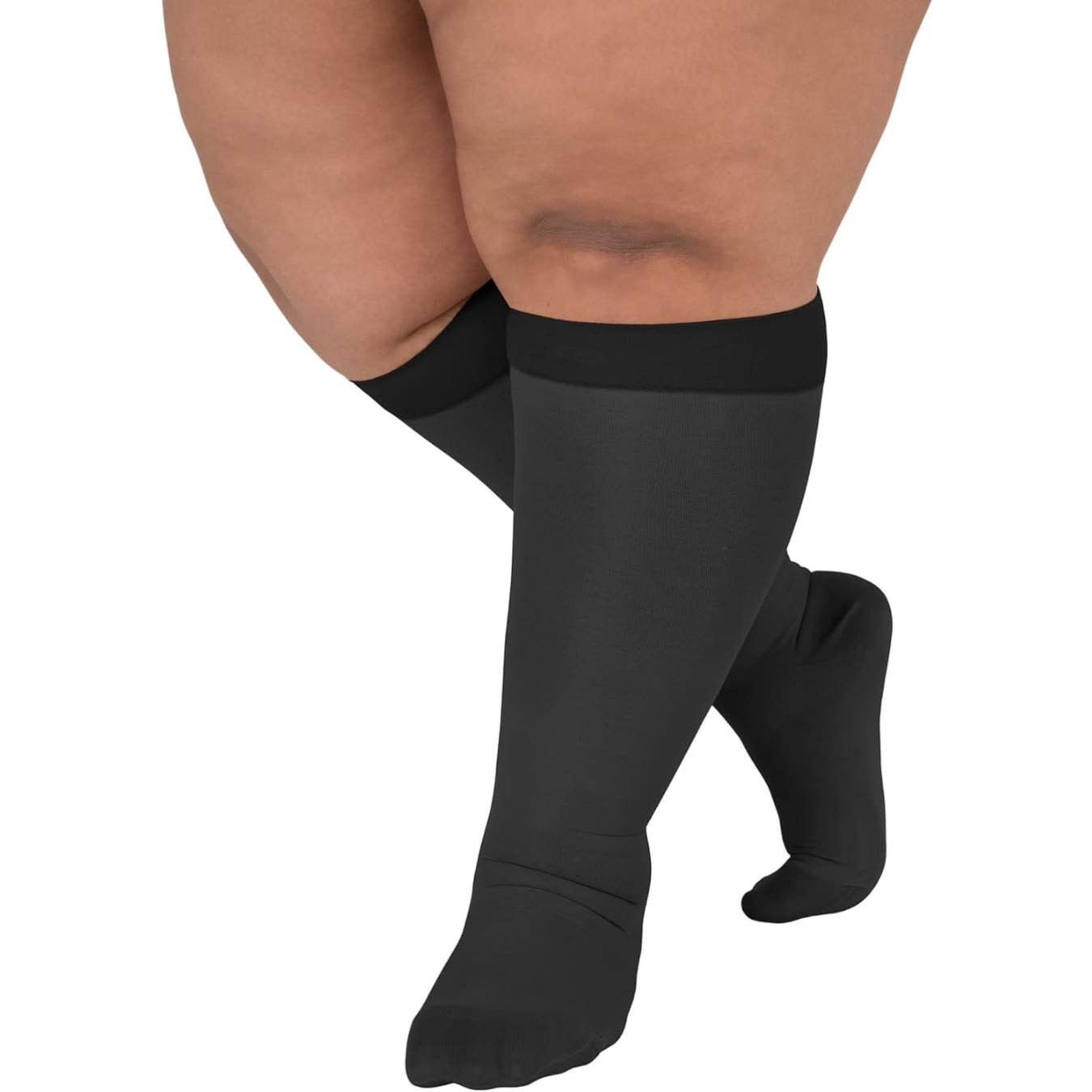 Chaussettes de compression transparentes grande taille - Noir - 2XL - image 8