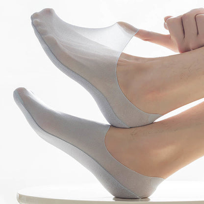 Chaussettes invisibles en soie glacée grande taille (7 paires)