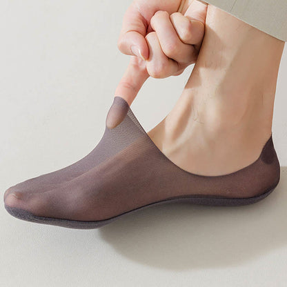 Chaussettes invisibles en soie glacée grande taille (7 paires)