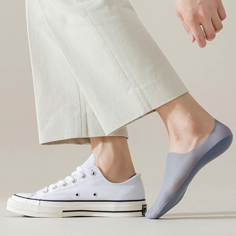 Chaussettes invisibles en soie glacée grande taille (7 paires)