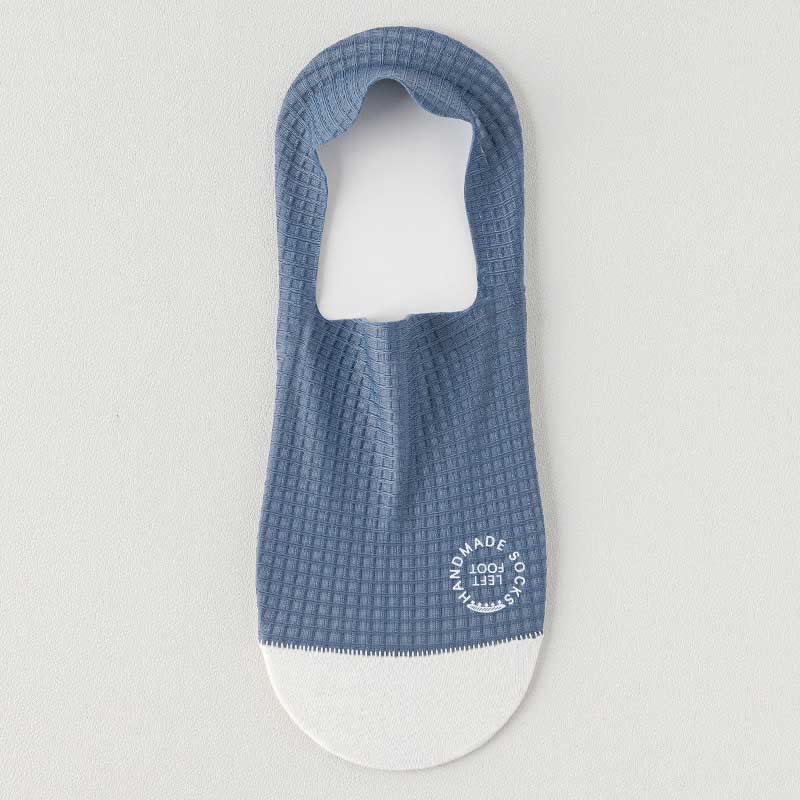 Chaussettes invisibles en soie glacée gaufrée (6 paires) - Bleu - EU38-44 (US5-10) - image 12