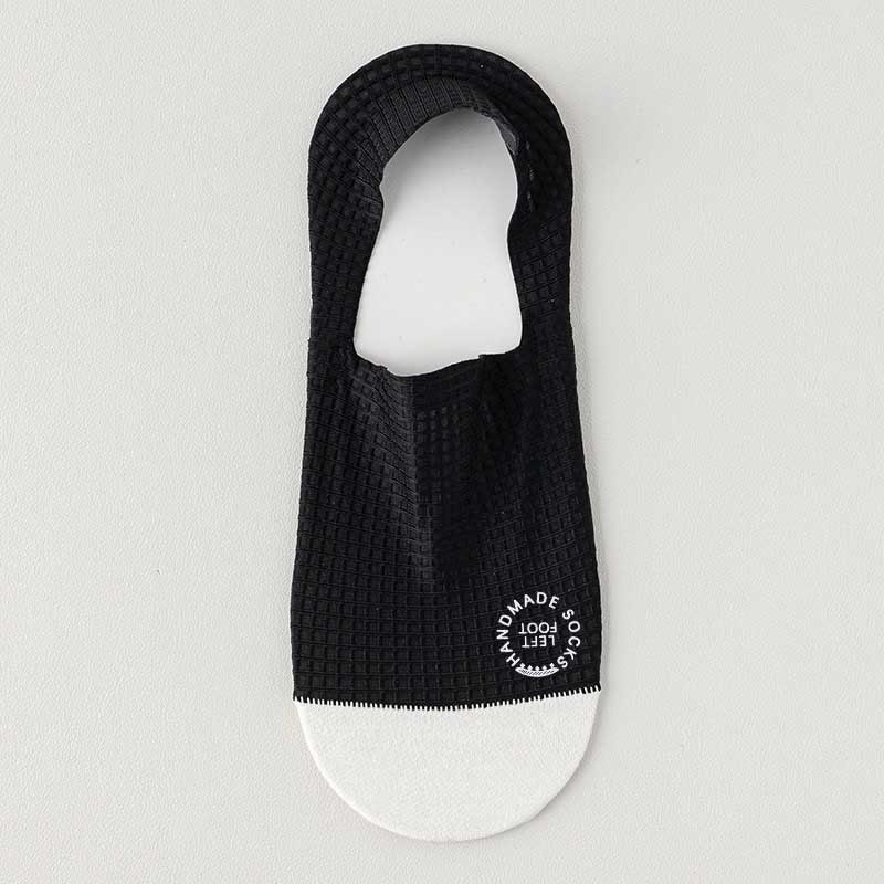 Chaussettes invisibles en soie glacée gaufrée (6 paires) - Noir - EU38-44 (US5-10) - image 9