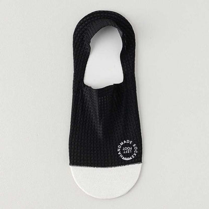 Chaussettes invisibles en soie glacée gaufrée (6 paires) - Noir - EU38-44 (US5-10) - image 9