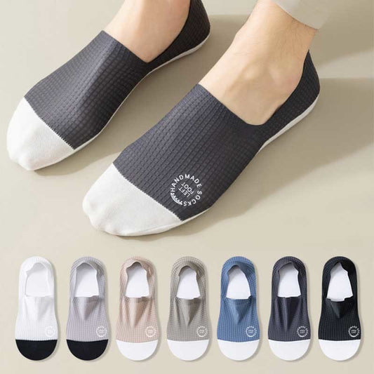Chaussettes invisibles en soie glacée gaufrée grande taille (6 paires)