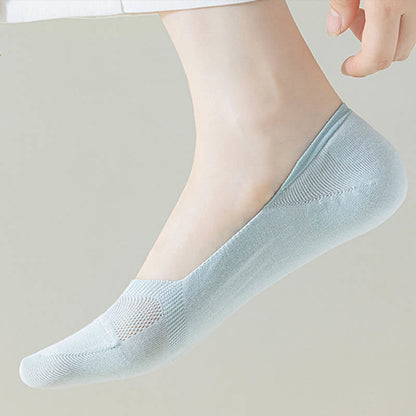Chaussettes d'été invisibles en soie glacée grande taille (6 paires)