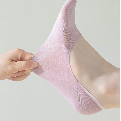 Chaussettes d'été invisibles en soie glacée grande taille (6 paires)