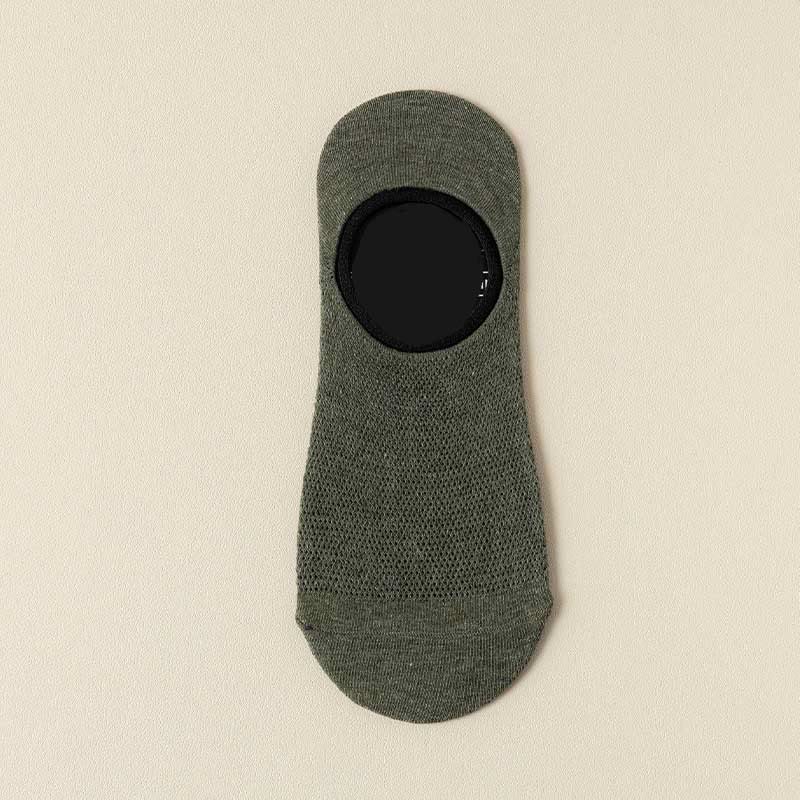 Chaussettes invisibles antidérapantes en silicone (7 paires) - Vert armée - EU39-44 (US6-9) - image 9