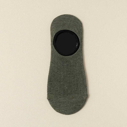 Chaussettes invisibles antidérapantes en silicone (7 paires) - Vert armée - EU39-44 (US6-9) - image 9