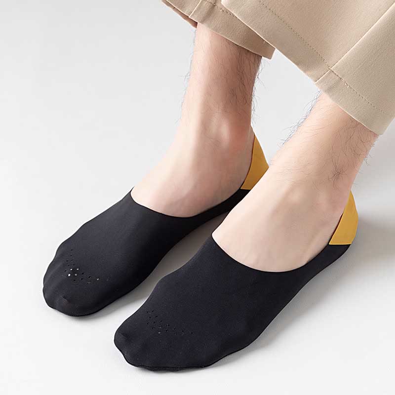 Chaussettes invisibles respirantes en soie glacée grande taille (6 paires)