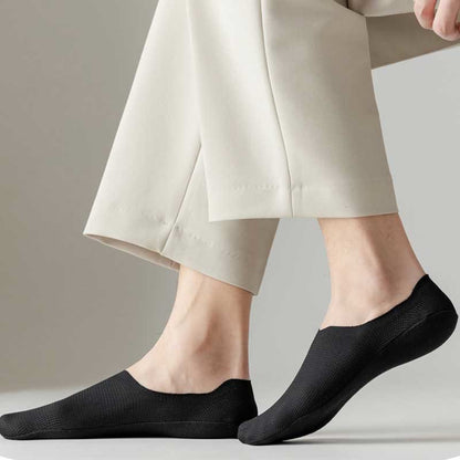 Chaussettes invisibles gaufrées grande taille (4 paires)