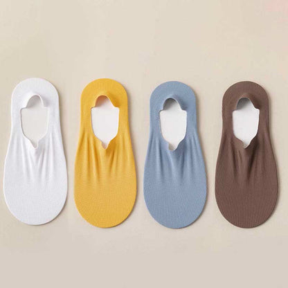 Chaussettes invisibles gaufrées grande taille (4 paires)